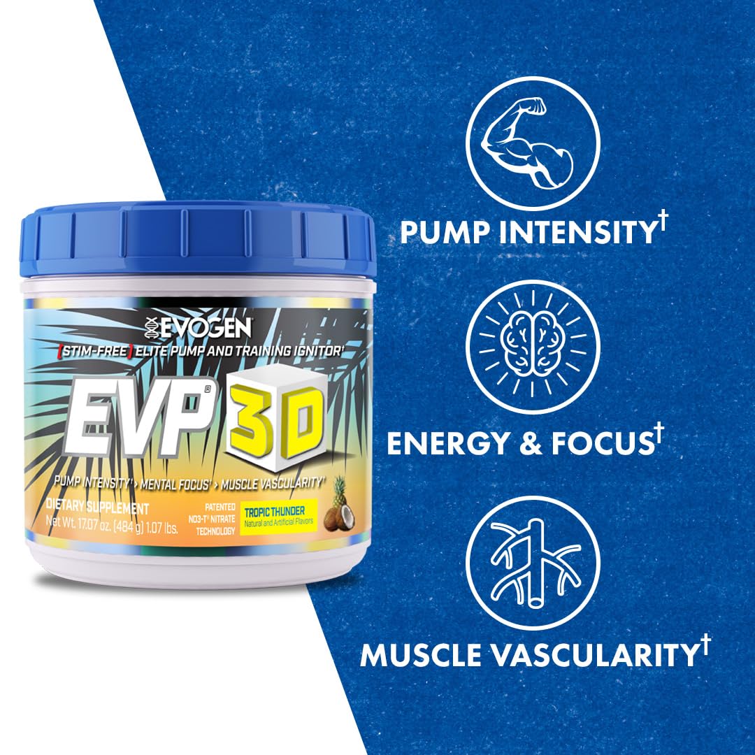 Evogen EVP-3D | Extreme Pre-Workout Pump Ignitor, Arginine Nitrate, Citrulline, Beta EvogenAu supplements