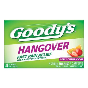 Goody's Hangover Powders, Fast Pain Relief & Boost of Alertness Berry Citrus, 4 ct (Pack of 1) Goody'sAu supplements