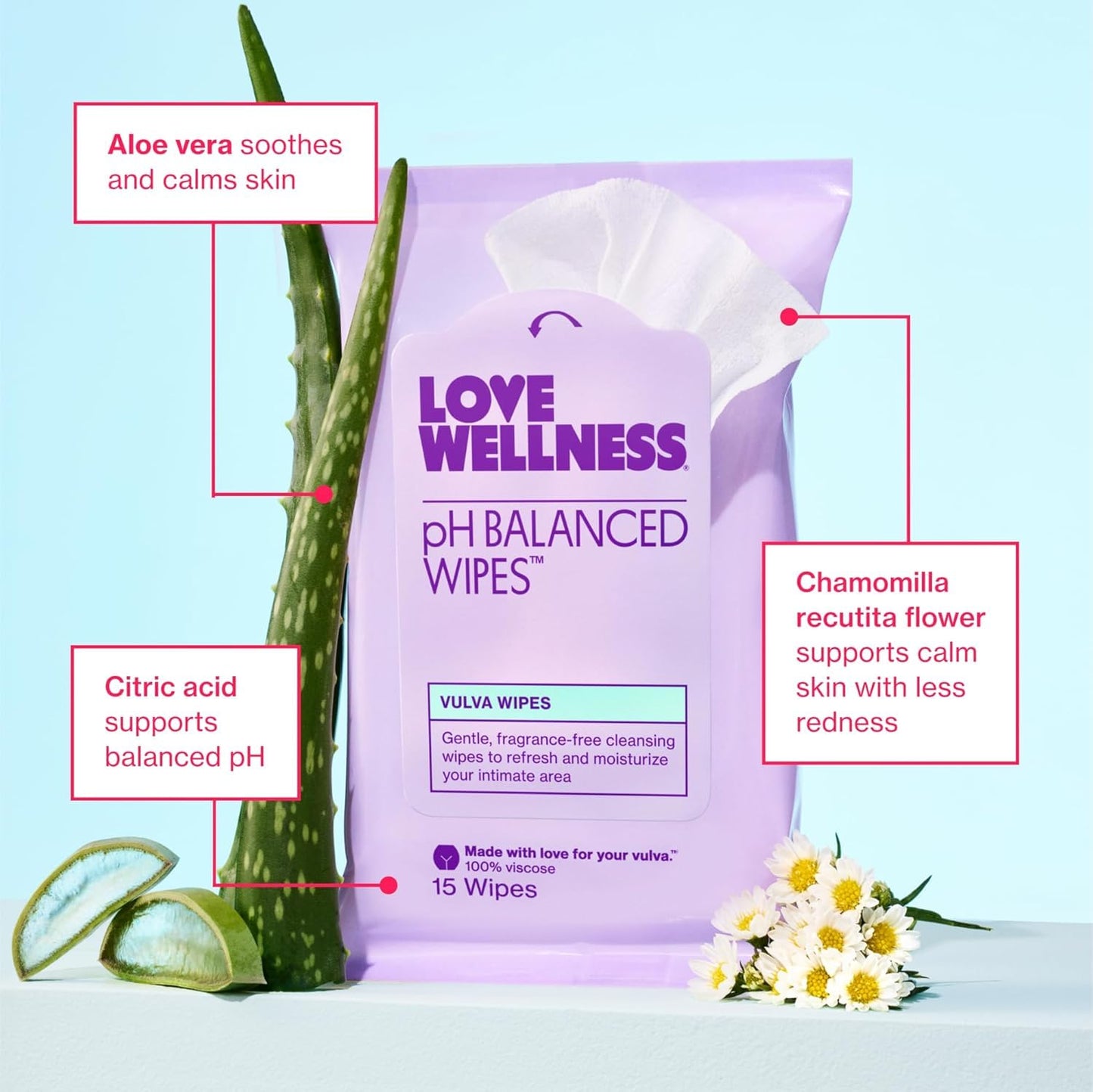 Love Wellness pH Balancing Wipes for Women | Fragrance-Free | Vulva Cleanser for Balanced pH, Intimate Health & Hygiene | Non-Irritating with Aloe Vera for Sensitive Skin | Travel Size | 3-Pack Love WellnessUS supplements