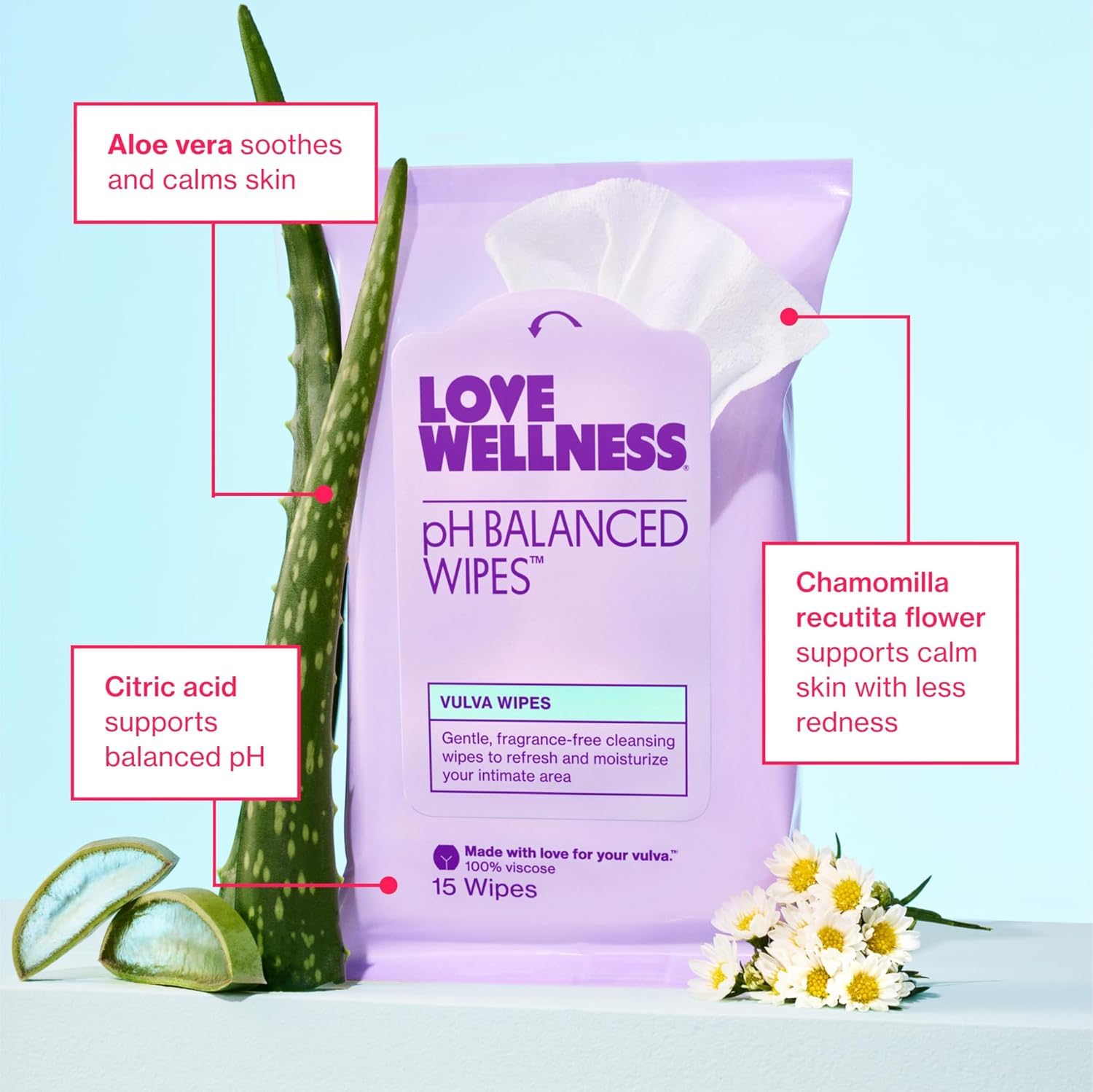 Love Wellness pH Balancing Wipes for Women | Fragrance-Free | Vulva Cleanser for Balanced pH, Intimate Health & Hygiene | Non-Irritating with Aloe Vera for Sensitive Skin | Travel Size | 3-Pack Love WellnessUS supplements