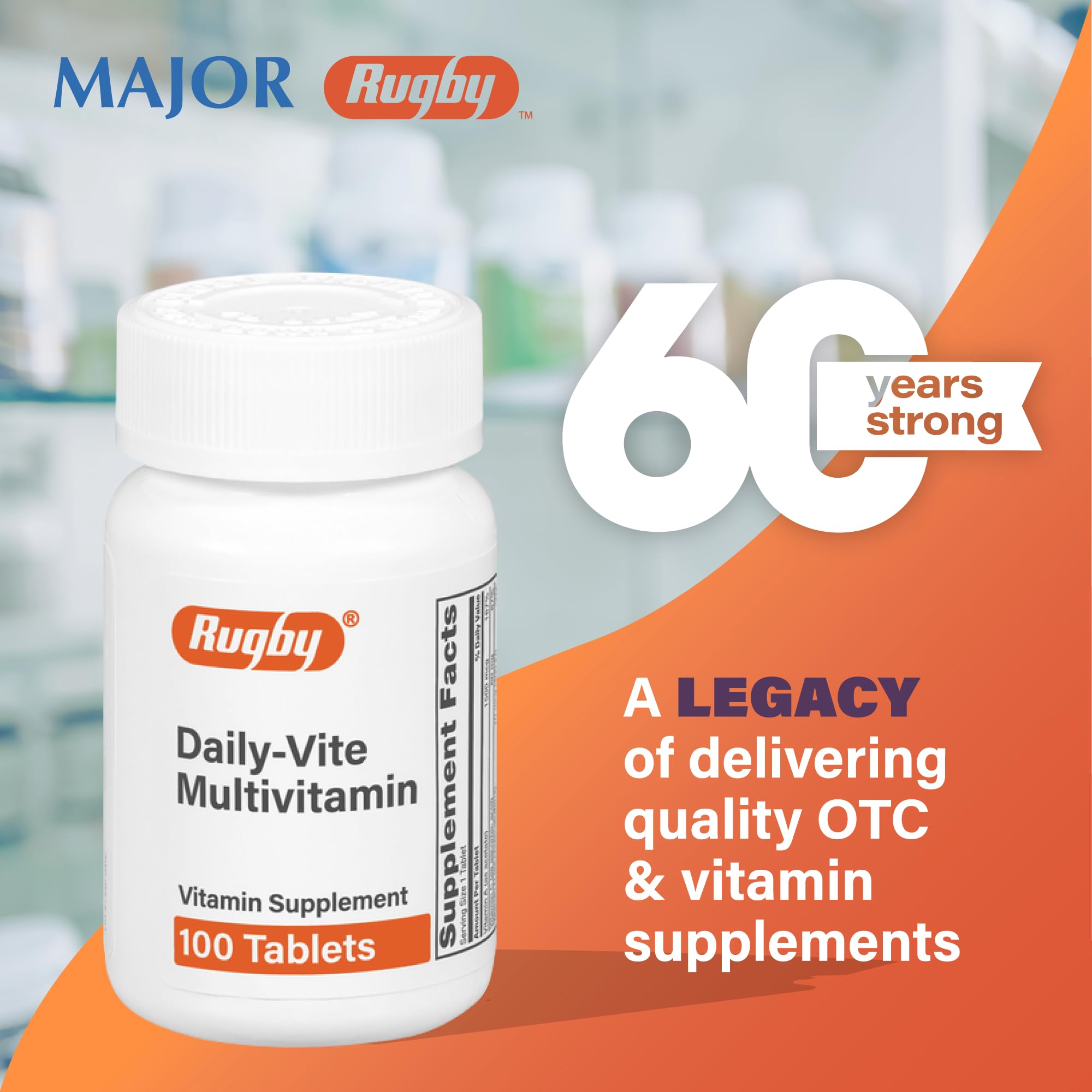 Rugby Daily-Vite Multivitamin - Daily Vitamin Supplement - 100 Tablets (1 Pack) RUGBY LABORATORIESAu supplements