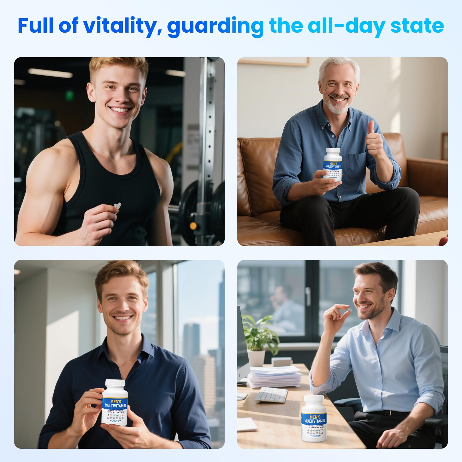 ssumiao Men's Multivitamins Contain 50+ Nutrients Including Vitamin D Daily, Supplement with Vitamin B12, Zinc, Magnesium, Men's Once Daily Multivitamin - 60 Tablets ssumiaoAu supplements