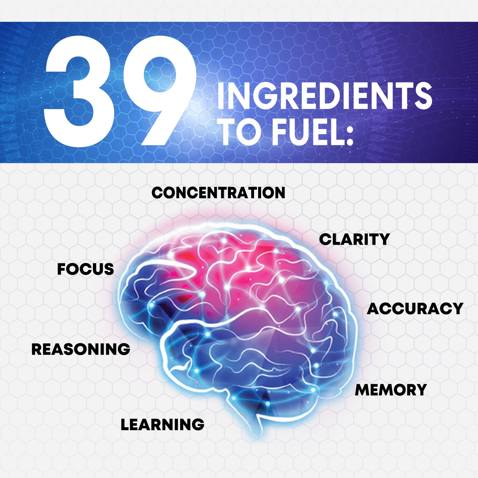 Brain Memory Supplement - 3X Strength Nootropics for Concentration, Clarity & Focus Support - Brain Health Cognitive Vitamins with Bacopa, Phosphatidylserine & DMAE, Brain Booster Pills, 120 Capsules Nature's PeakAu supplements