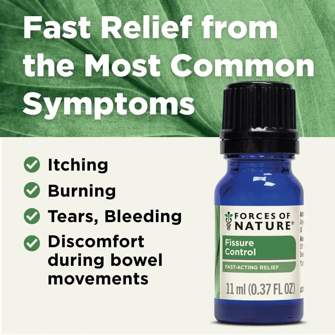 Forces of Nature Fissure Control, Organic Homeopathic Treatment with Witch Hazel for Anal Fissures, Hemorrhoid Related Irritation & Discomfort, Fast, Natural Topical Relief, 0.37 FL OZ Forces of NatureAu supplements