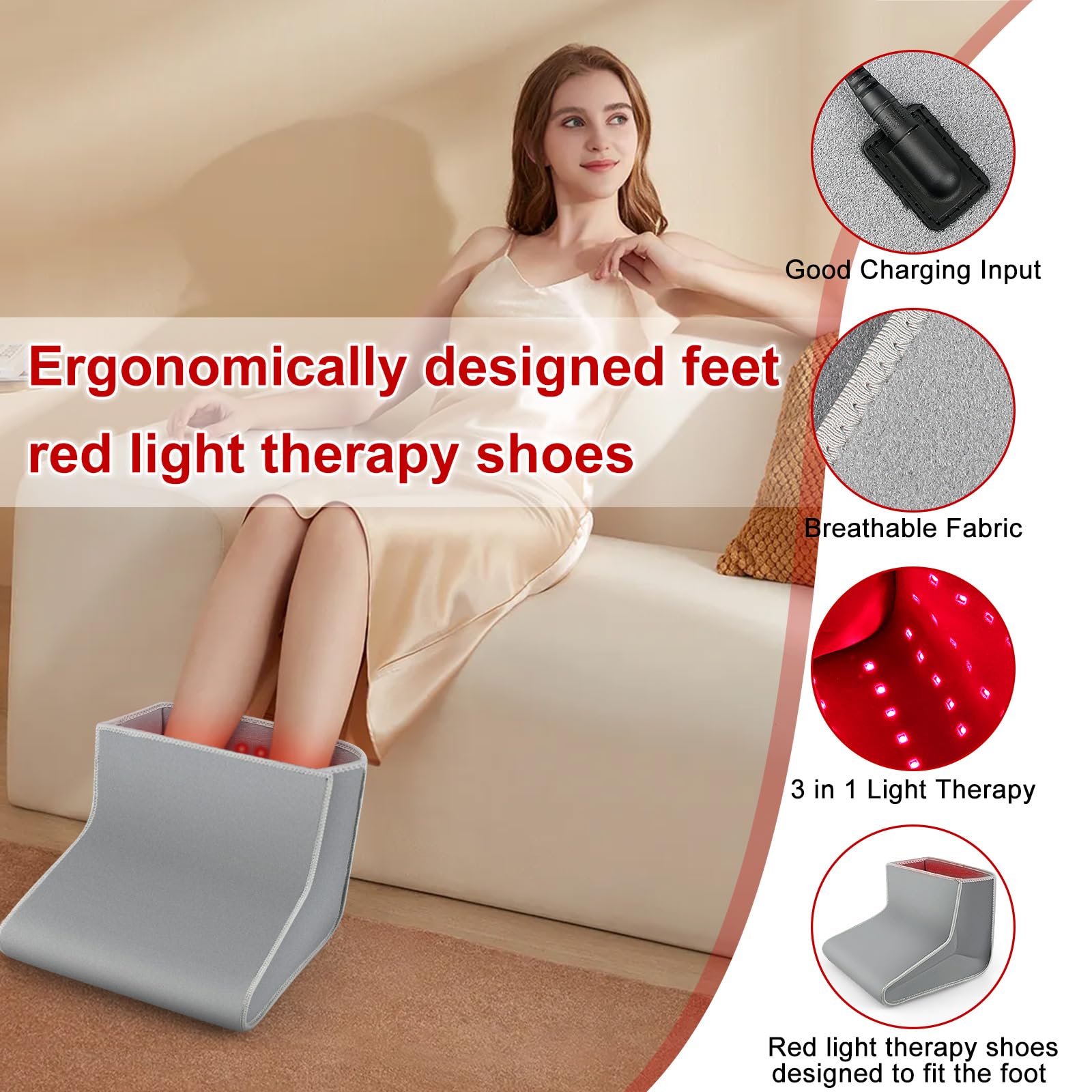 Red Light Therapy Boot for Feet, Infrared Light Therapy Slipper for Perfect Foot Care, Ideal for Ankle RutollmitAu supplements
