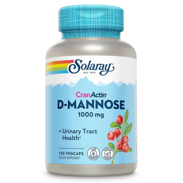 SOLARAY D-Mannose 1000mg with CranActin Cranberry Supplement 400mg, Urinary Tract Health & Bladder Support Capsules with Vitamin C, Vegan, 60 Day Guarantee, 60 Servings, 120 VegCaps (120 CT) SOLARAYAu supplements