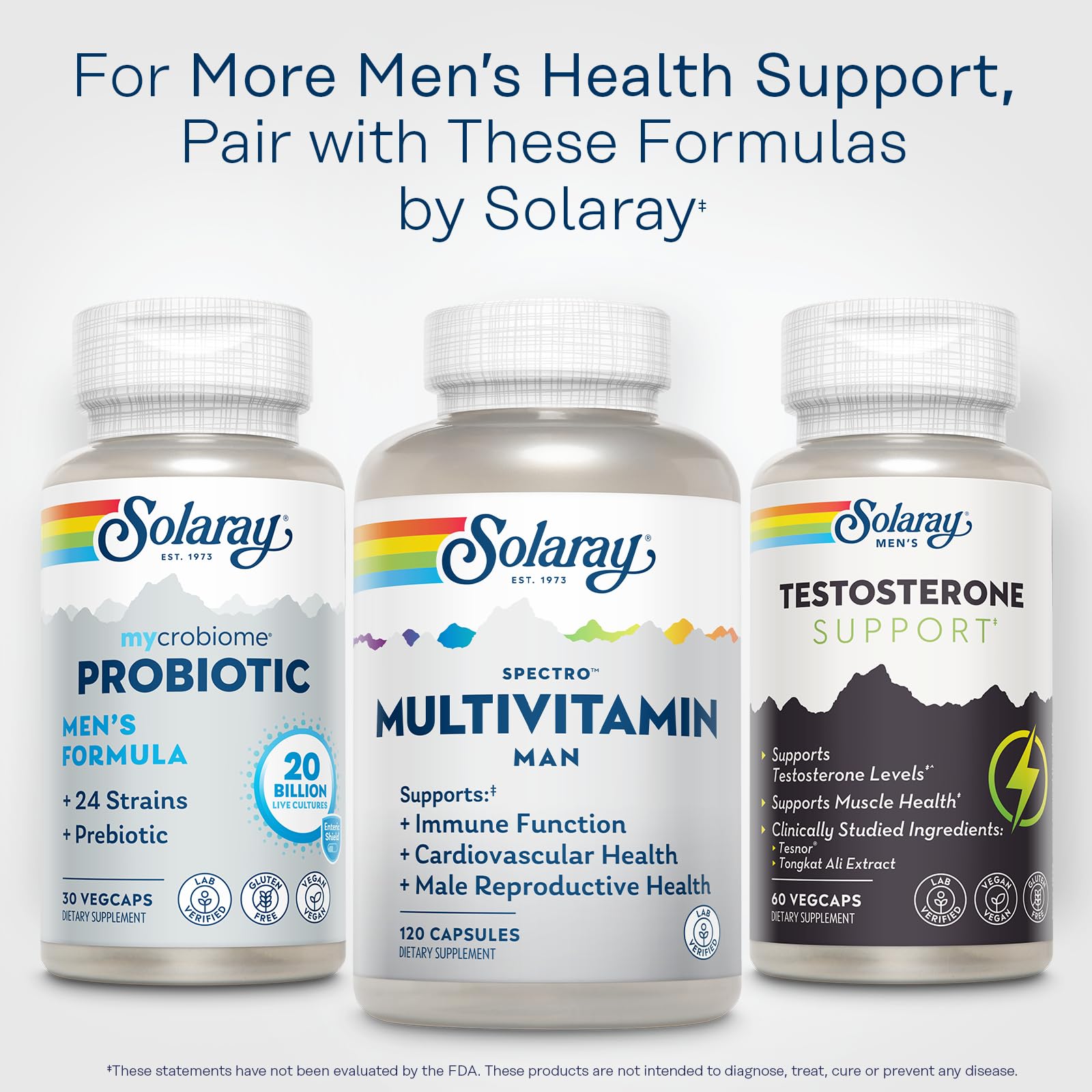 SOLARAY Spectro Multivitamin for Men - Cellular Energy, Heart Health, Immune Support - 45 Vitamins and Minerals w/Vitamin A, Vitamin C, D, Zinc, Digestive Enzymes, CoQ10, 60-Day Guarantee, 30 Serv. SOLARAYAu supplements