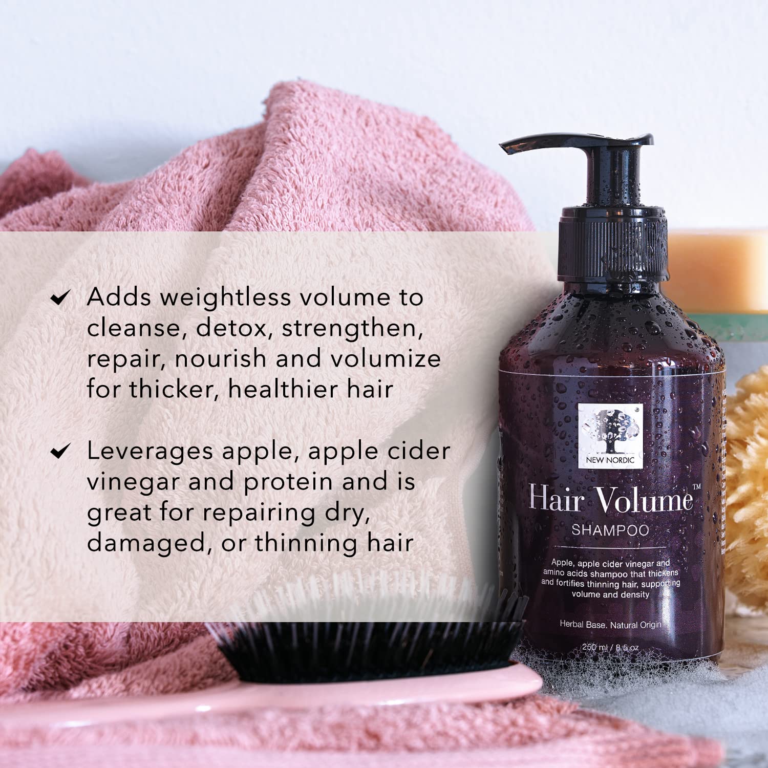 New Nordic Hair Volume Shampoo 250ml - Herbal Volumising Shampoo For Dry Damaged Hair - Suitable for Men and Women NEW NORDICAu supplements