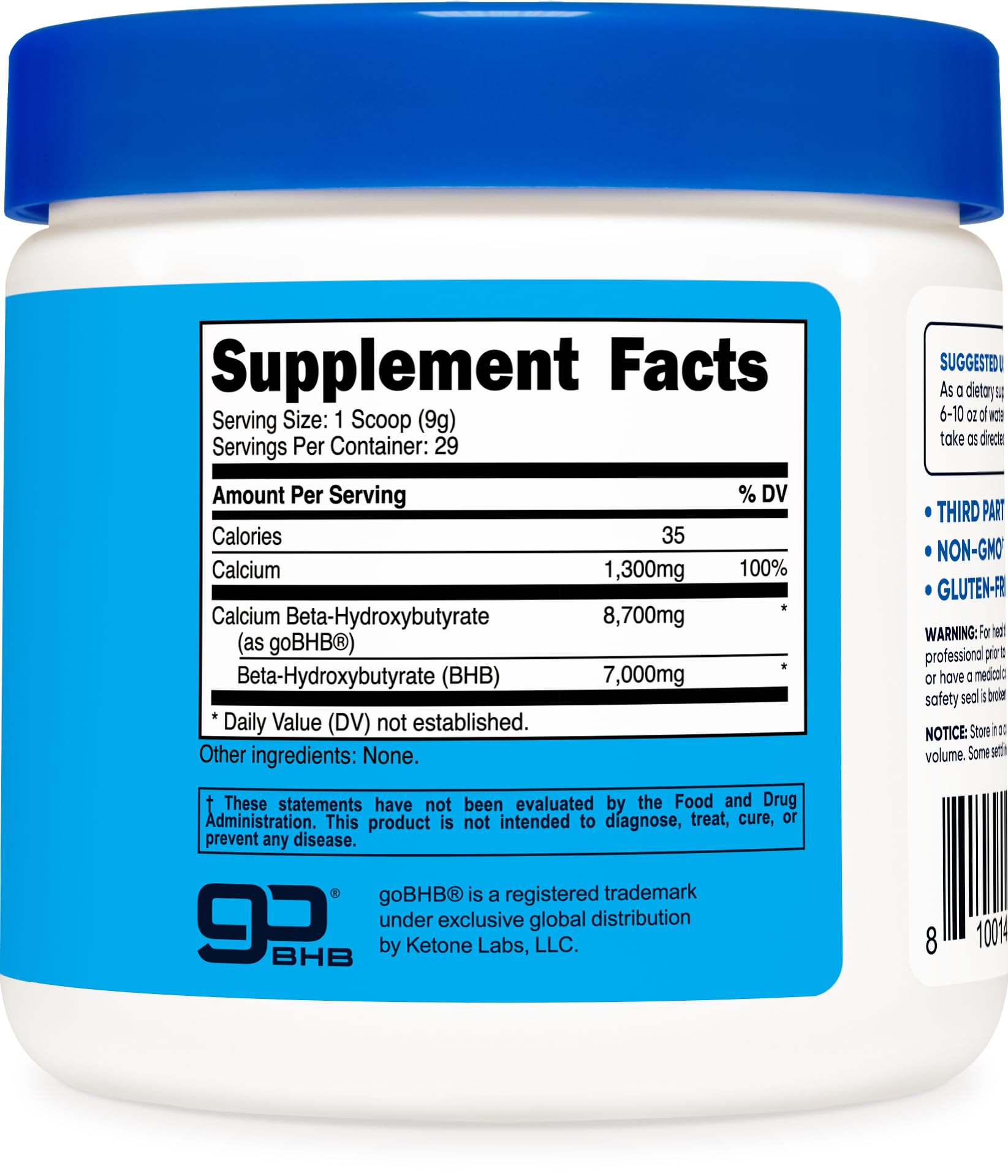 Nutricost Calcium BHB (250g) Unflavored - Calcium Ketone Salt - Non-GMO Gluten-Free NutricostAu supplements