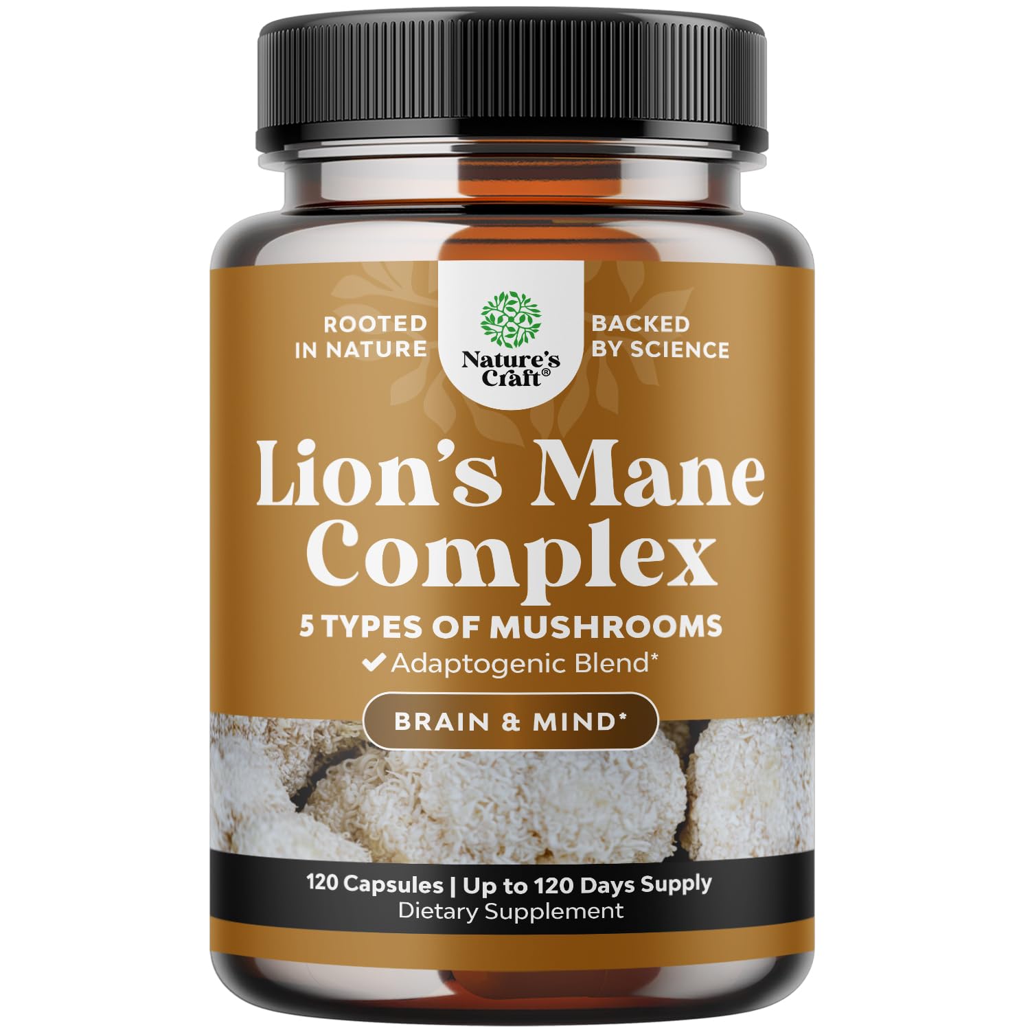 Advanced Lion's Mane Mushroom Supplement - Lions Mane Supplement Capsules with Reishi Chaga Maitake & Shiitake for Brain Health Memory Support & Focus - Nootropic for Mental Clarity - 120 Count Natures CraftAu supplements