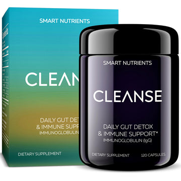 CLEANSE | IgG Dairy-Free Colostrum | 50.5% IgG Potent Concentrated Immune Support | Daily Gut Health Detox, Energy, Prebiotics, Digestive Support | 120 Capsules | 30 Day Supply, 1-Pack Smart NutrientsAu supplements