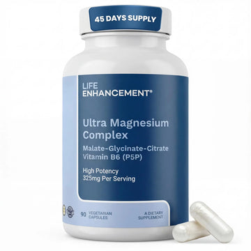 Life Enhancement Ultra Triple Magnesium Complex - 325 mg - with B6, Glycinate, Malate & Citrate - Magnesium Supplement Enhance Sleep and Brain Function - Made in USA (90 Vegetarian Capsules) Life EnhancementAu supplements