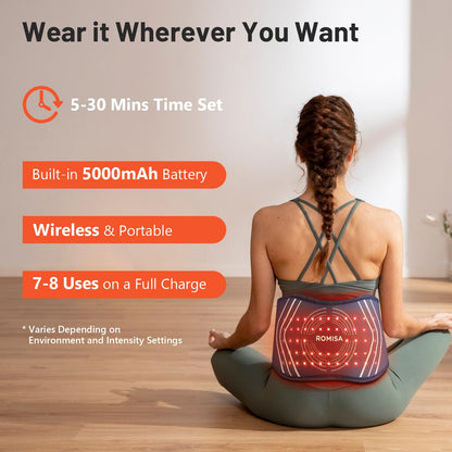 ROMISA Red Light Therapy Belt - Infrared Light Therapy Vibration Rechargeable 660nm&850nm ROMISAUS supplements