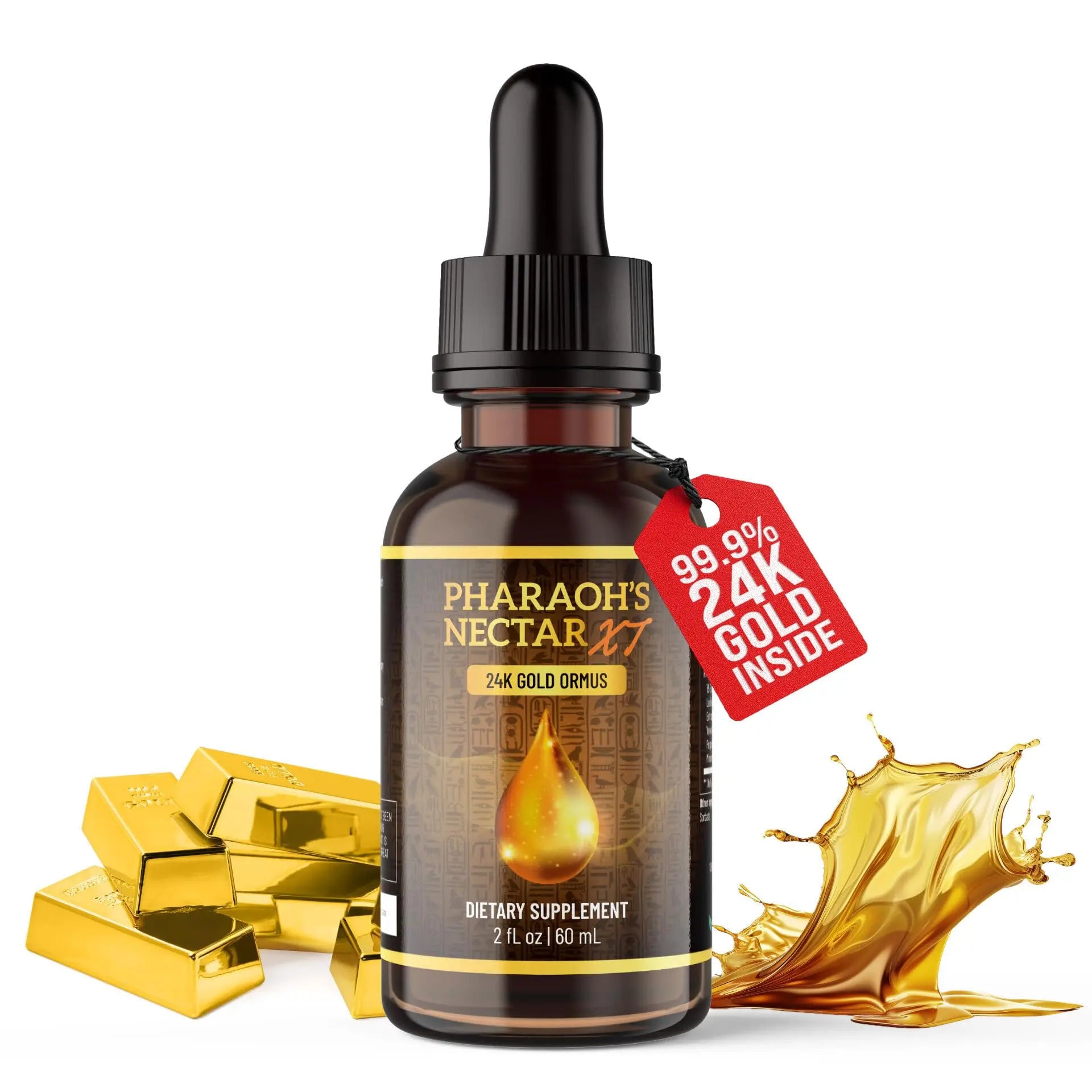 Pineal XT Gold + Pharaoh's Nectar - Pineal Gland Supplement Bundle – 24K Monoatomic Gold Ormus Drops, Pineal Gland Decalcification, Third Eye Awakening, Focus, Energy & Manifestation Nutravillenz supplements