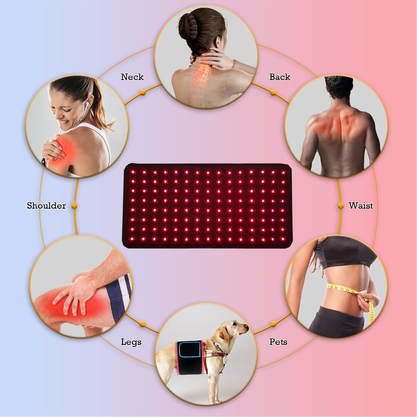 Naviocean Red Light Therapy Belt Device for Body Pain Waist, Infrared Wearable Pad Deep Therapy Wrap NavioceanAu supplements