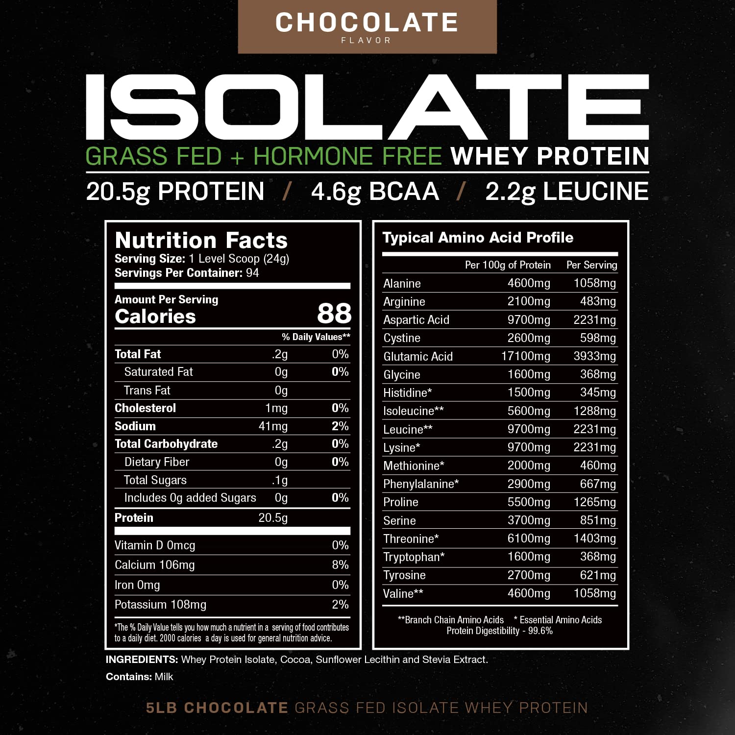 Muscle Feast Grass-Fed Whey Protein Isolate, All Natural Hormone Free Pasture Raised Muscle FeastUS supplements
