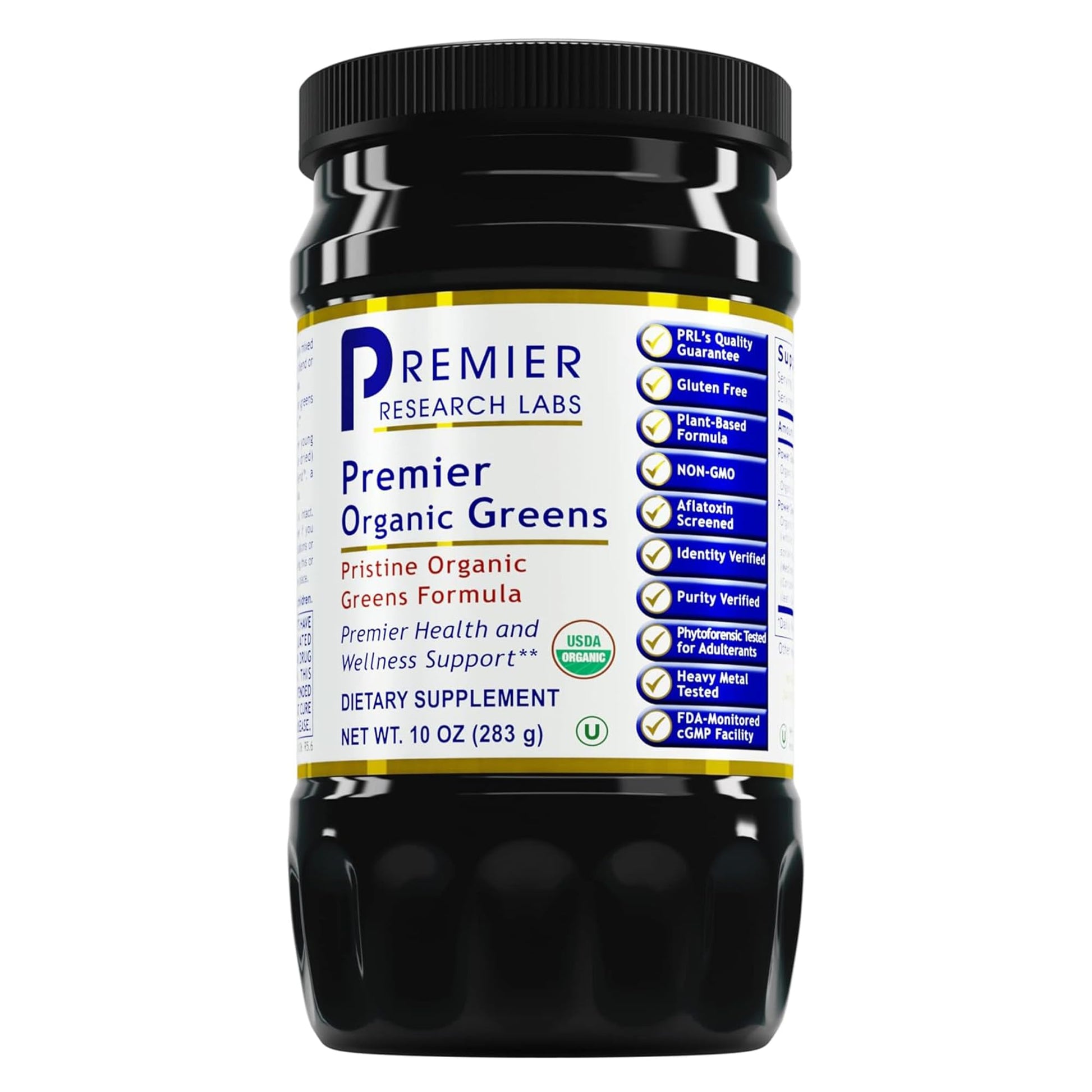 Premier Research Labs Premier Organic Greens - Super Greens Powder, Greens Superfood Powder for Drinks, Green Juice, Nutrition Support, Supergreens for Men & Women, Spinach, Alfalfa, Chlorella - 10 oz Premier Research LabsAu supplements
