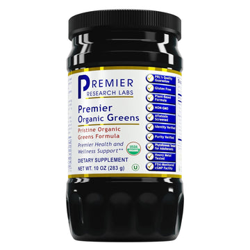 Premier Research Labs Premier Organic Greens - Super Greens Powder, Greens Superfood Powder for Drinks, Green Juice, Nutrition Support, Supergreens for Men & Women, Spinach, Alfalfa, Chlorella - 10 oz Premier Research LabsAu supplements