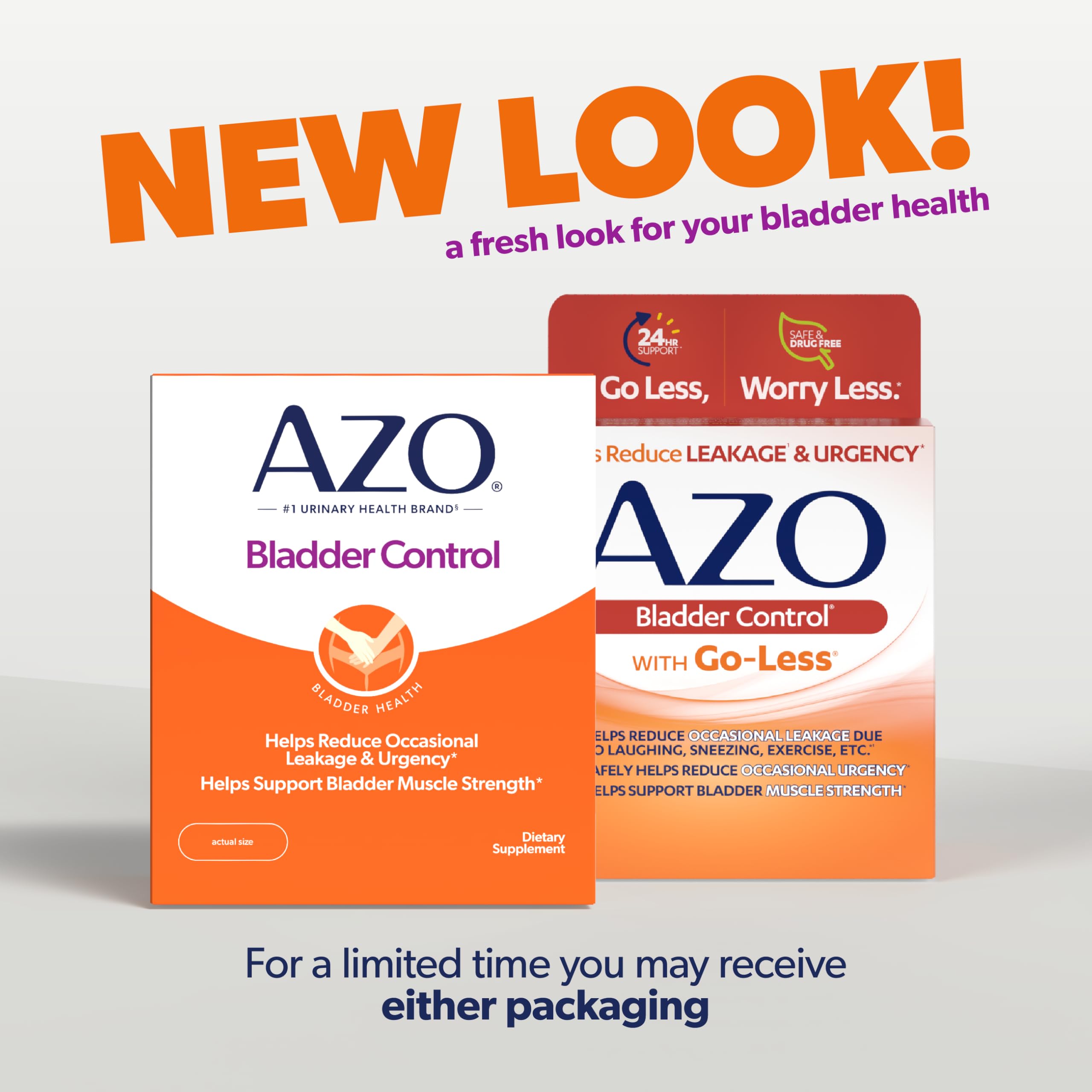 AZO Bladder Control with Go-Less Daily Supplement | Helps Reduce Occasional Urgency, leakage due to laughing, sneezing and exercise††† | 72 Capsules AZOAu supplements