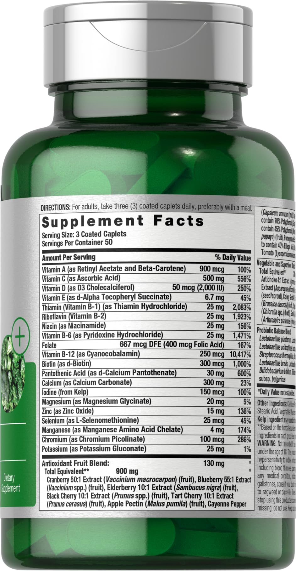 Horbäach Super Greens Supplement with Probiotics | 150 Caplets | Non-GMO, and Gluten Free HorbäachAu supplements