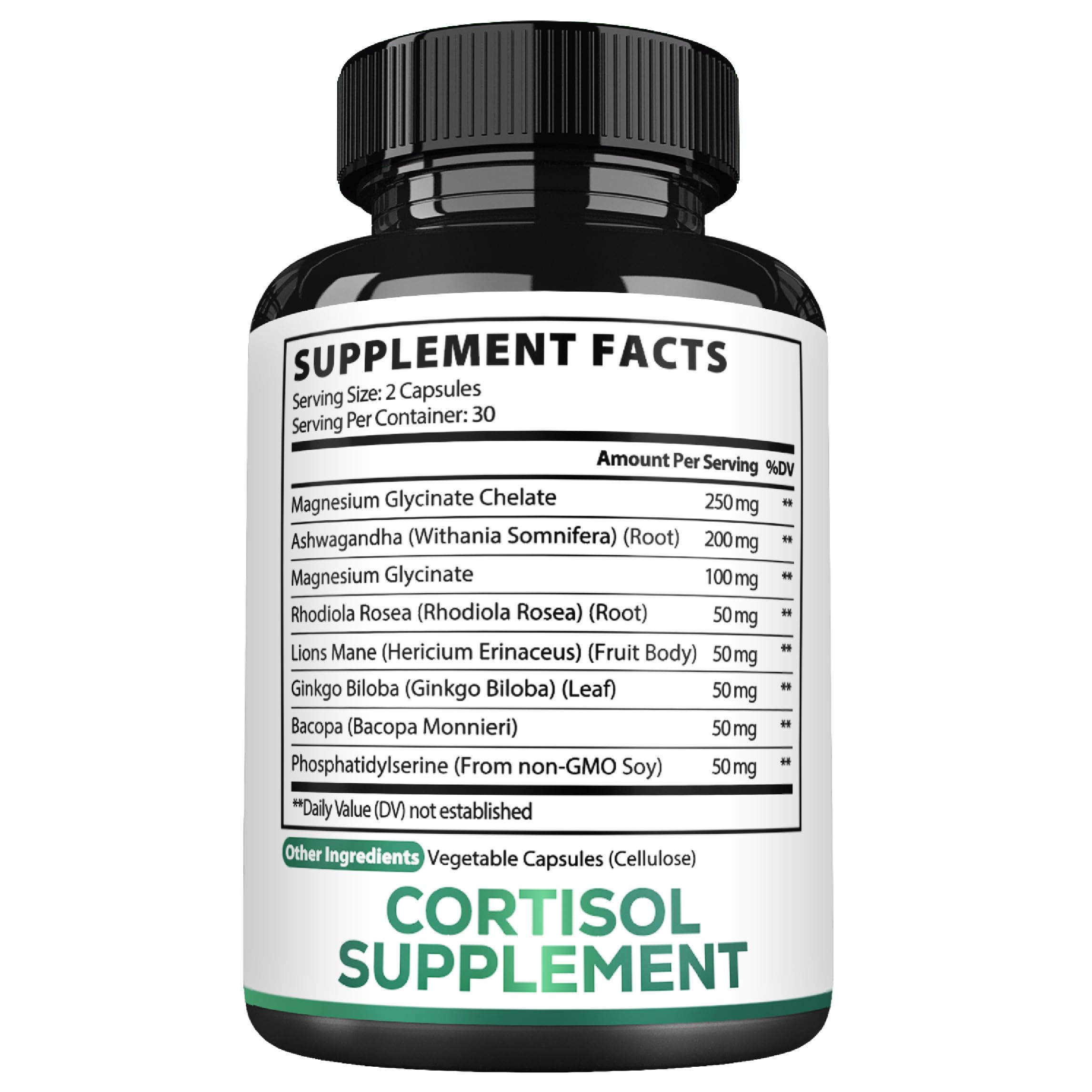 Satoomi 8in1 Cortisol Manager with Magnesium Glycinate, Ashwagandha, Rhodiola Rosea, Lions Mane & More - Cortisol Reducer Supplement Men & Women - 60 Capsules SatoomiAu supplements