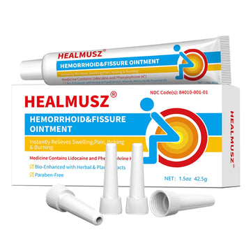 HEALMUSZ Hemorrhoid & Fissure Ointment,with 4% Lidocaine and Phenylephrine HCl,Fast Relief for Pain, Swelling, Discomfort & Itching | 1.5 oz HEALMUSZAu supplements
