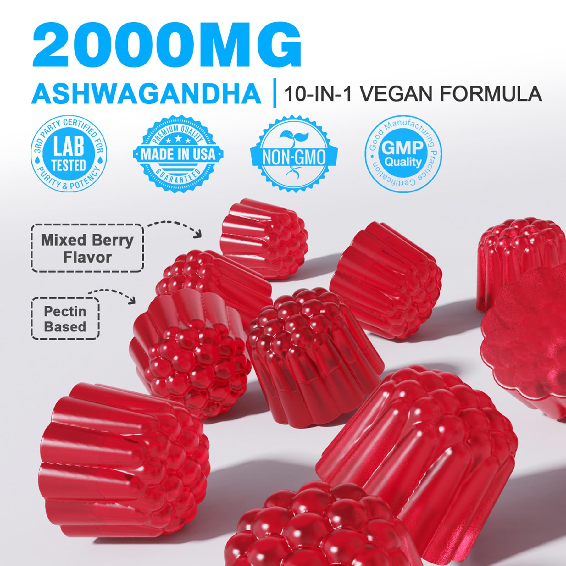 EnvyDeal 2 Pack Ashwagandha Gummies for Immune Support, 2000mg Organic Ashwa EnvyDealAu supplements