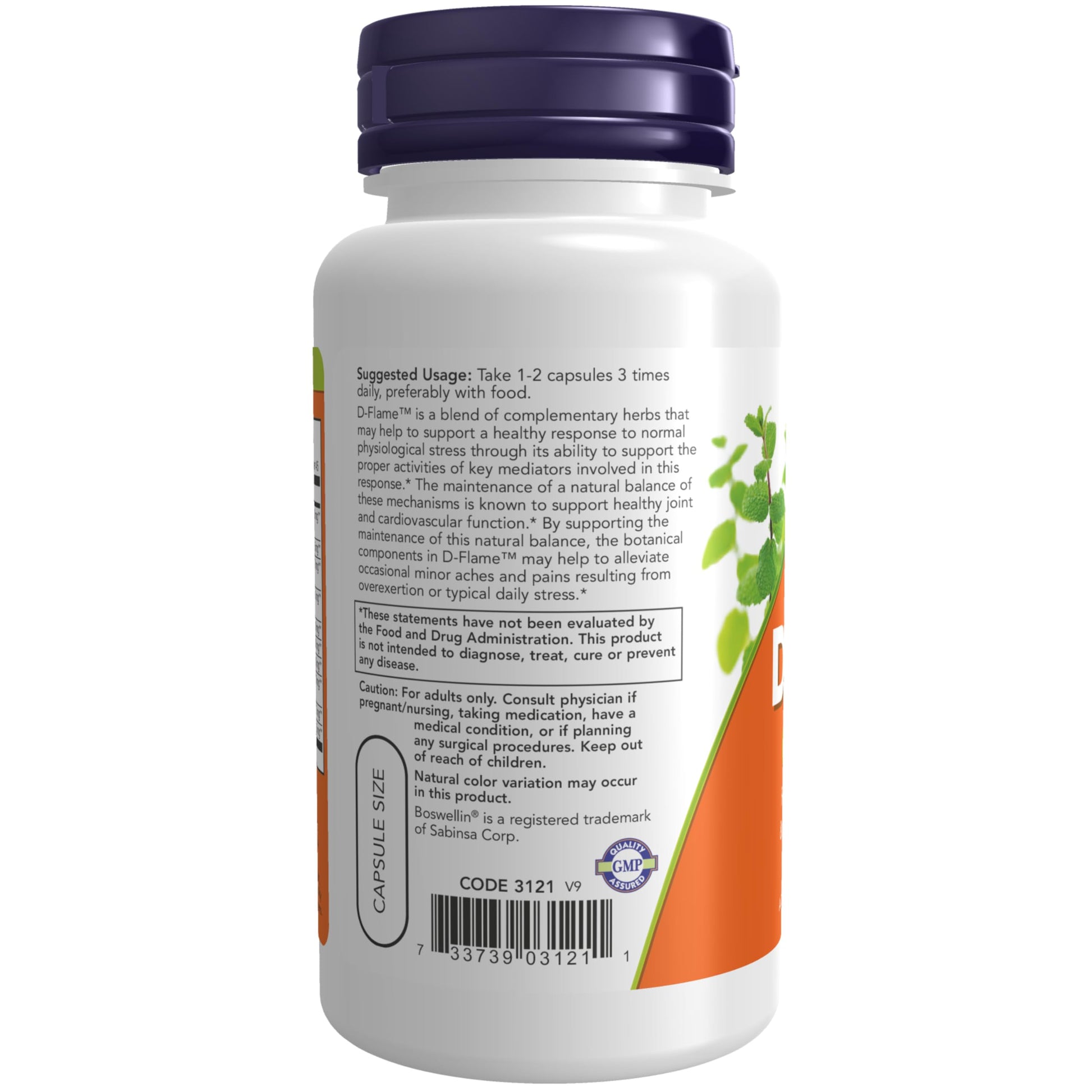 NOW Foods Supplements, D-Flame™ with a Blend of Complementary Herbs, Overexertion Support*, 90 Veg Capsules NOW FoodsAu supplements