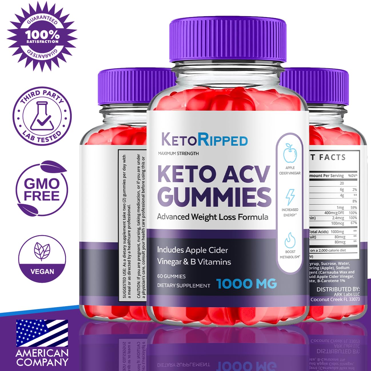 (5 Pack) Keto Ripped ACV Gummies, Keto Ripped ACV Gummies Advanced Weight Loss 1000MG Ark LabsAu supplements