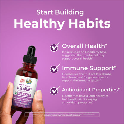 MARYRUTH'S Elderberry Liquid Drops for Adults & Kids | Immune Support | Antioxidant | Overall Wellness | Elder Berry Extract | USDA Organic | Sugar Free | Vegan | Non-GMO | Gluten Free | 1 Fl Oz MARYRUTH'SUS supplements