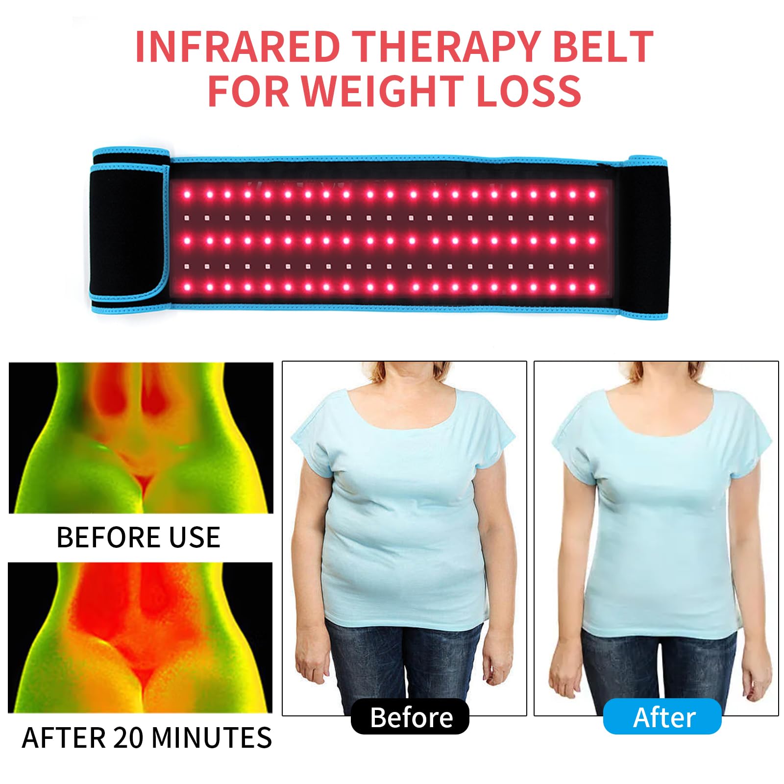Red Light Infrared Therapy Belt: Pain Relief Device LED Red Light Therapy Lamp Near Body Large Pad Wrap ADVARAYSAu supplements