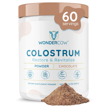 WONDERCOW Colostrum Supplement Powder for Gut Health, Immune Support & Wellness | Natural IgG Pure Whole Bovine Colostrum Superfood, Chocolate, 60 Servings WONDERCOWAu supplements
