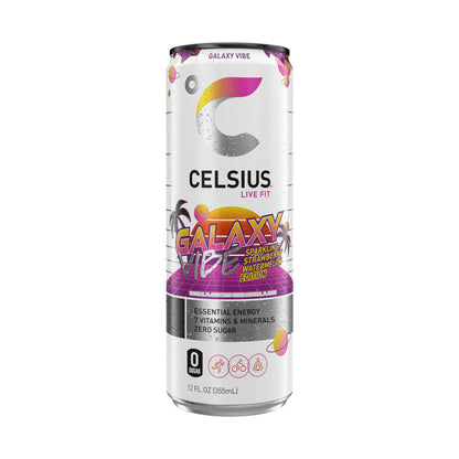 CELSIUS Sparkling Galaxy Vibe, Functional Essential Energy Drink 12 Fl Oz (Pack of 12) CELSIUSUS supplements