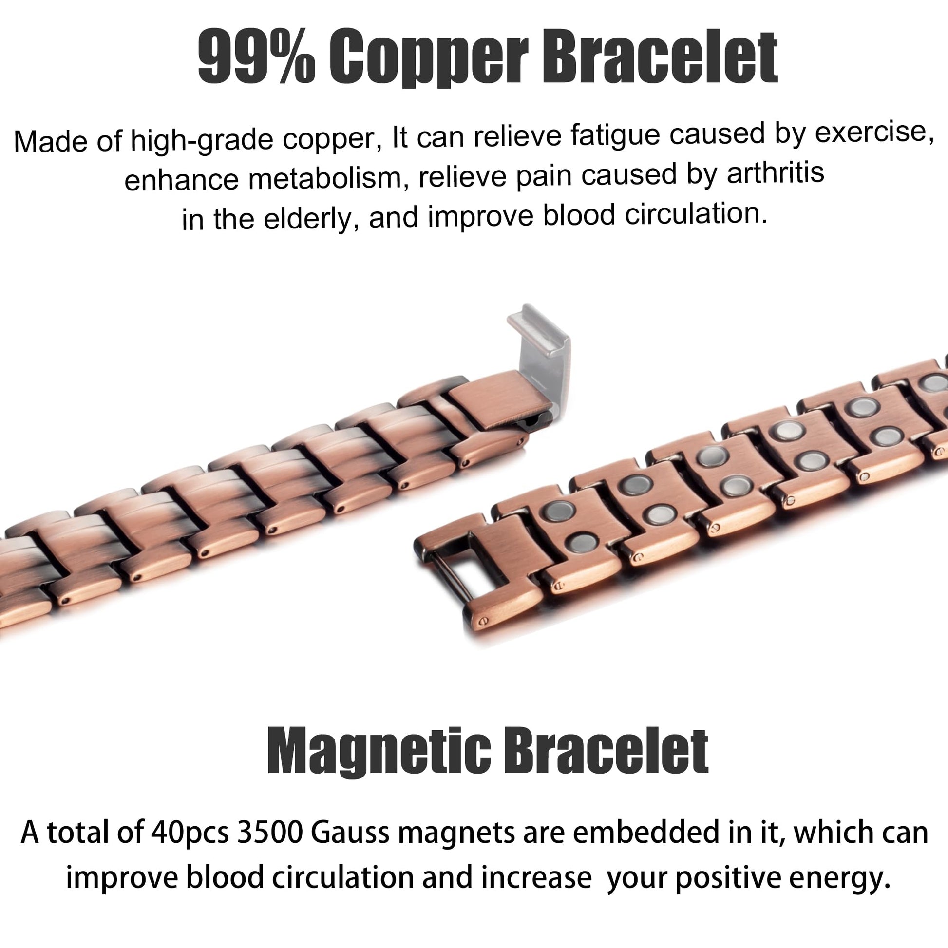 MagVIVACE Copper Bracelet for Men, Magnetic Bracelet with 3500 Gauss Magnets MagVIVACEAu supplements