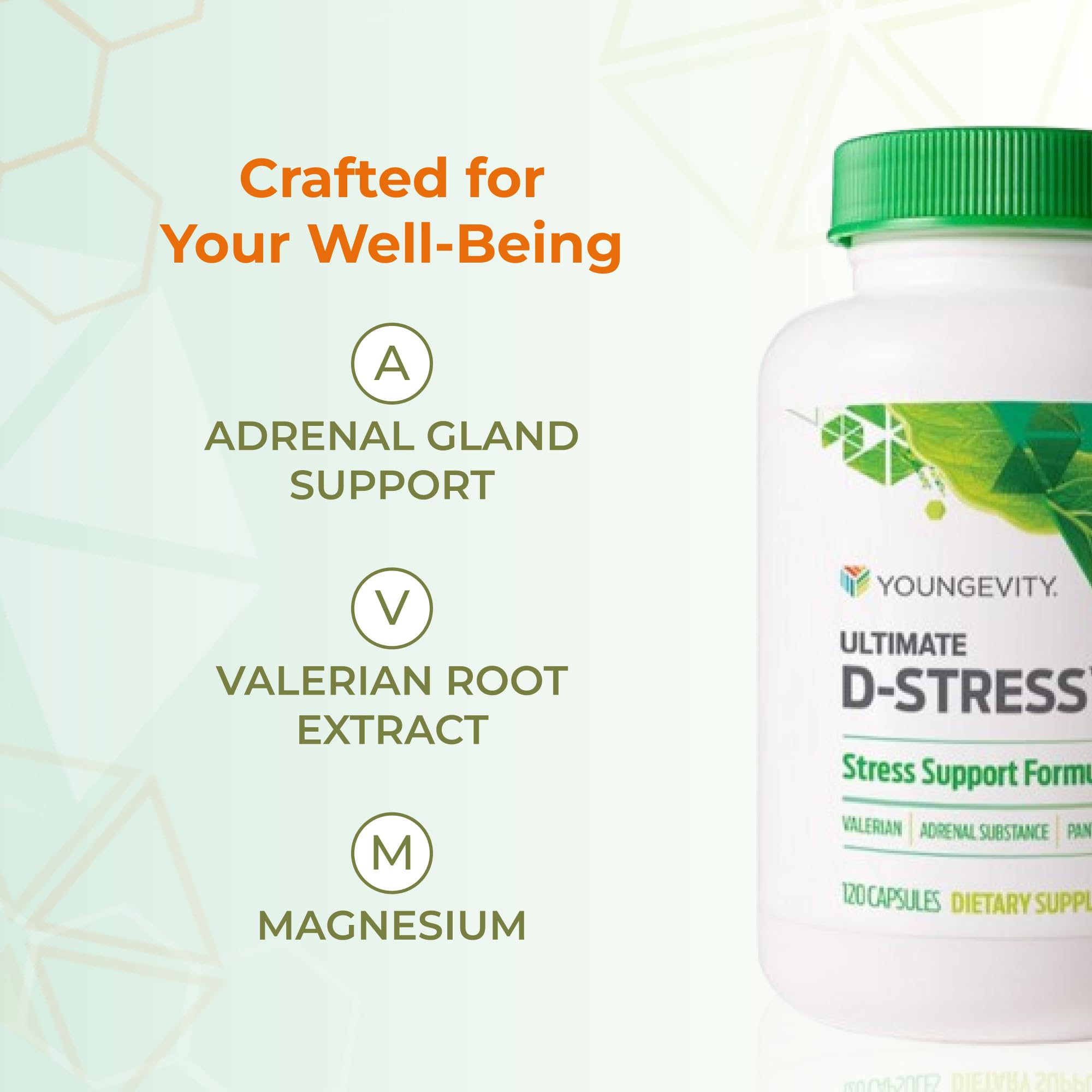 Youngevity Ultimate D-Stress™ – Natural Stress Relief Supplement with Magnesium, Valerian Root Extract, and B Vitamins – Supports Adrenal Health and Nervous System – 120 Capsules YoungevityAu supplements