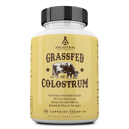 Ancestral Supplements Grass Fed Beef Colostrum Supplement, 3000 mg, 180 Capsules Ancestral SupplementsUS supplements