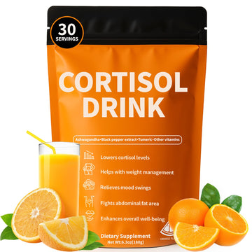 Cortisol Drink Powder - Natural Cortisol Supplements for Ashwagandha, L-Theanine, Turmeric Root, Black Pepper Extract, Relaxation, Focus, Mental Clarity oviaapoAu supplements
