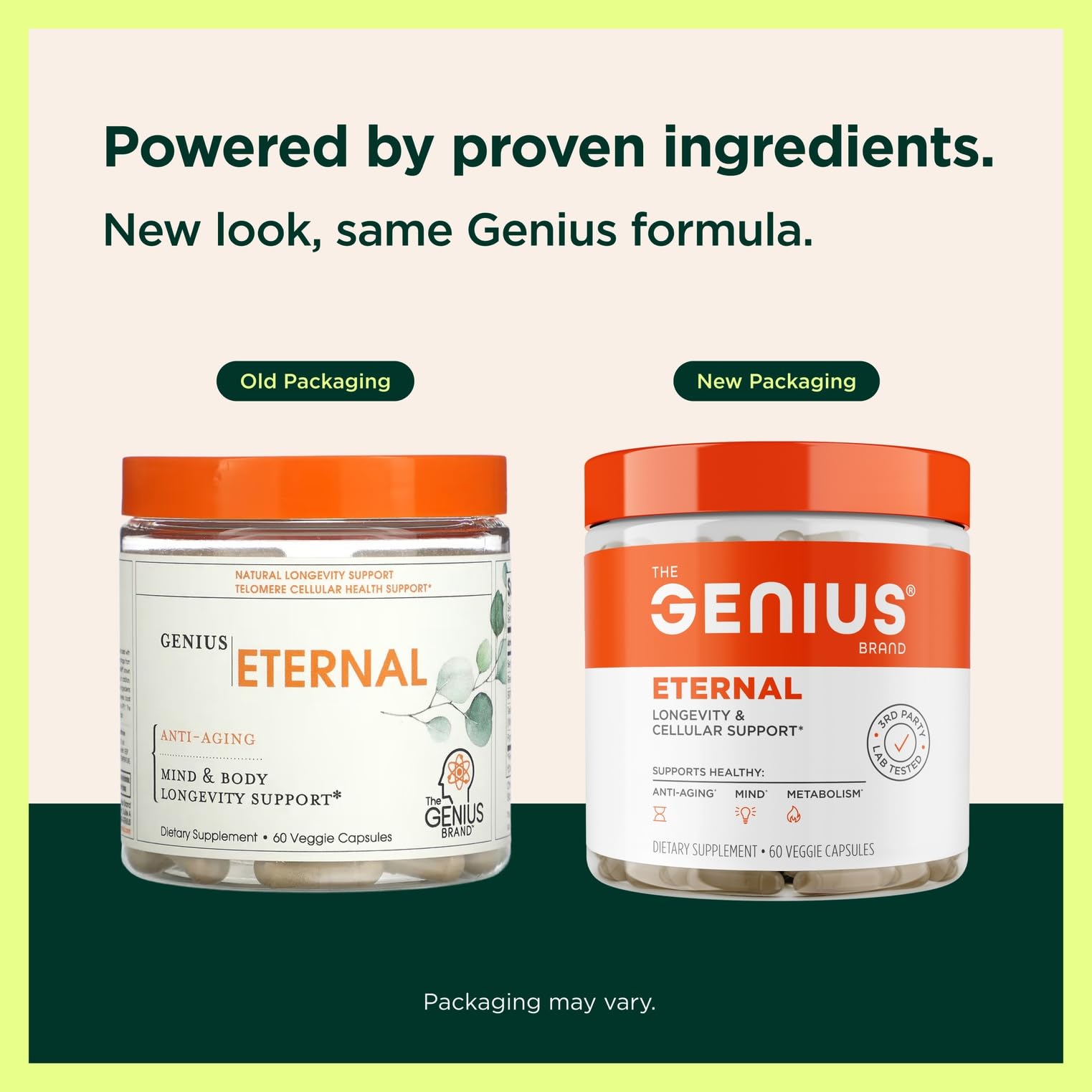 The Genius Brand Genius Eternal - Cellular Repair Supplement for Daily Clarity - Supports Brain Health, Endurance, Energy, Focus, Memory & Vitality - Non-GMO - 60 Veggie Capsules The Genius BrandUS supplements