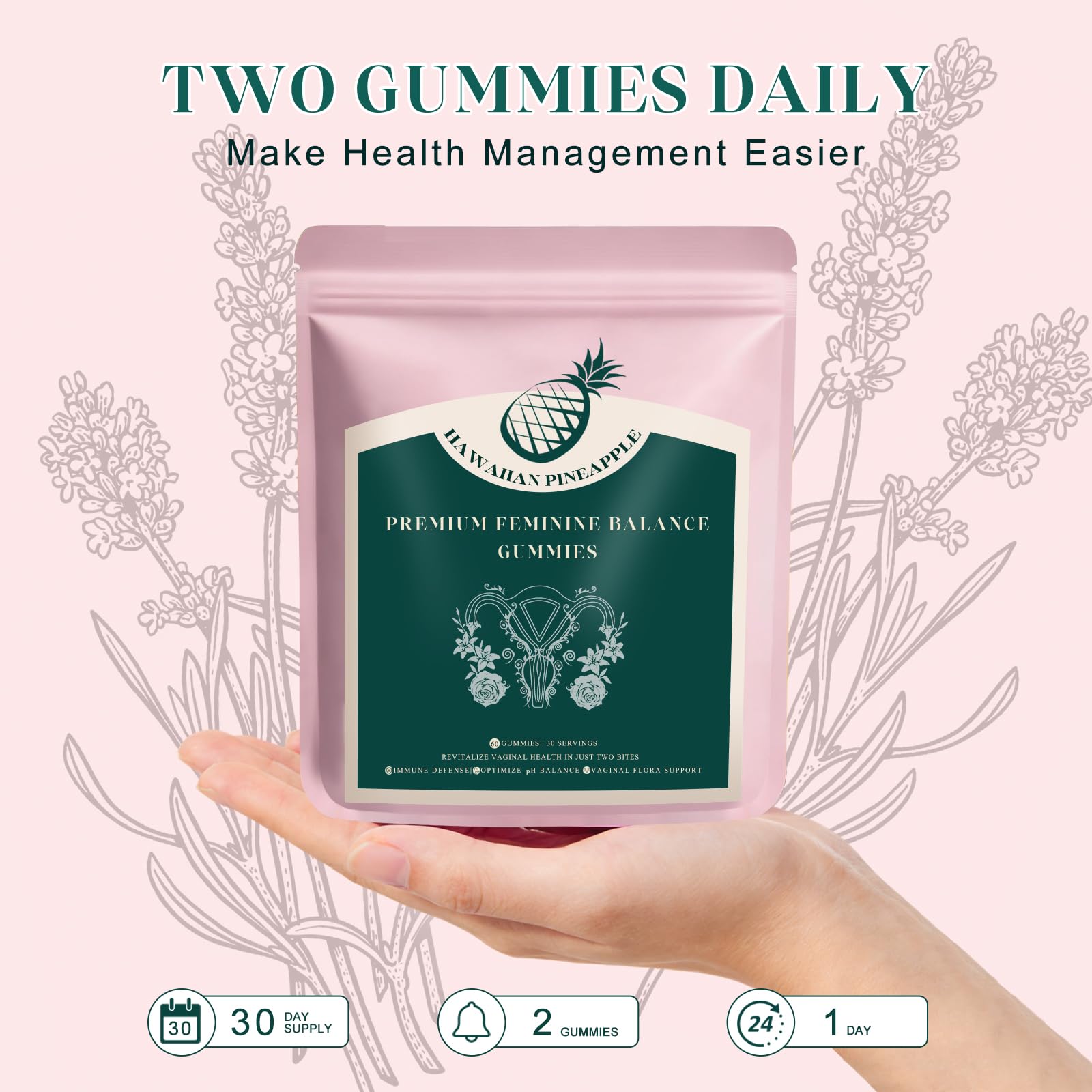 KLKIT Premium Feminine Balance Gummies, Pineapple Vaginal Probiotics for Women, pH Balance Feminine Gummies for Immune Support, Vegan & Gluten Free, 60 Count (30 Servings) KLKITAu supplements