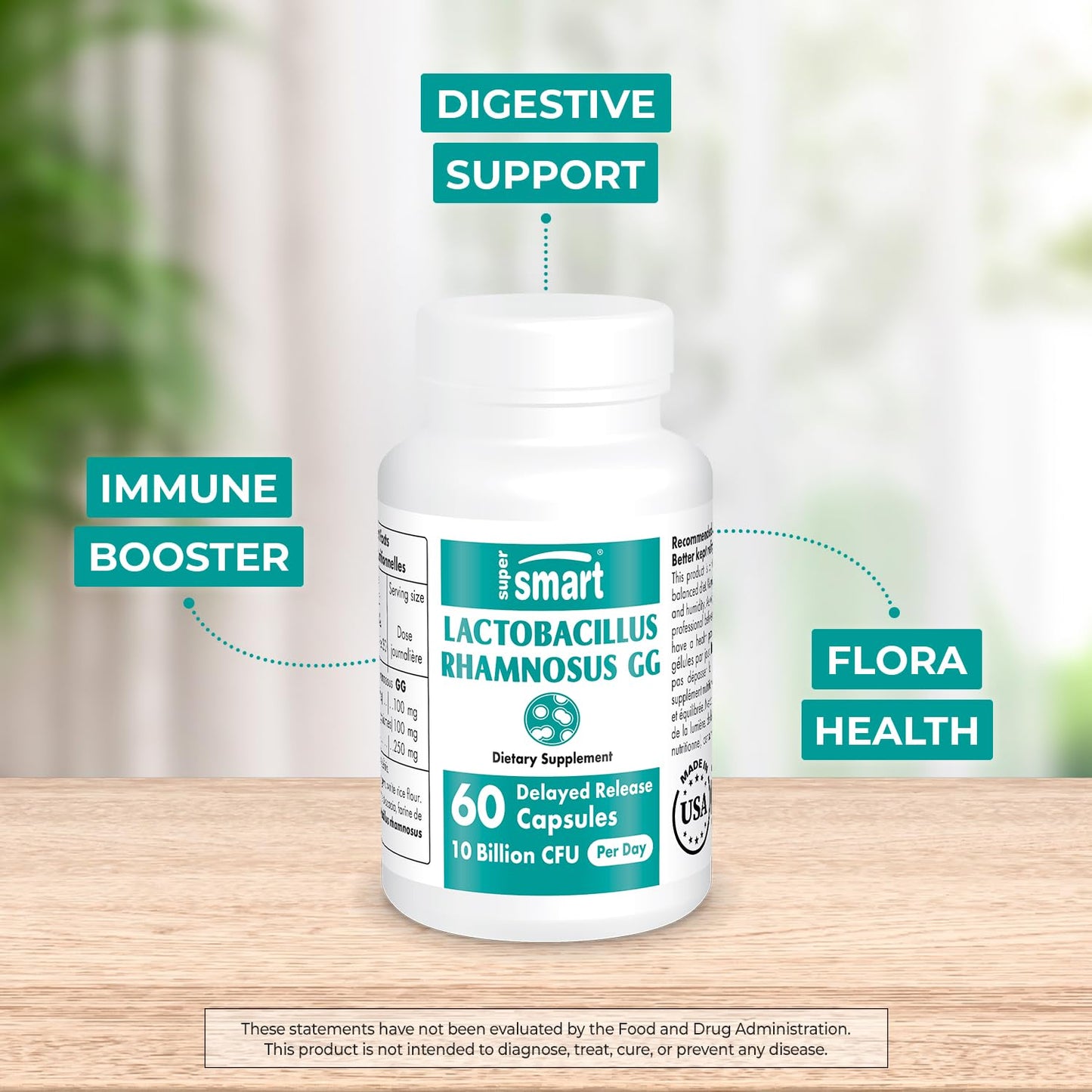 Supersmart - Lactobacillus Rhamnosus GG 10 Billion CFU per Day (LGG Probiotic SupersmartUS supplements