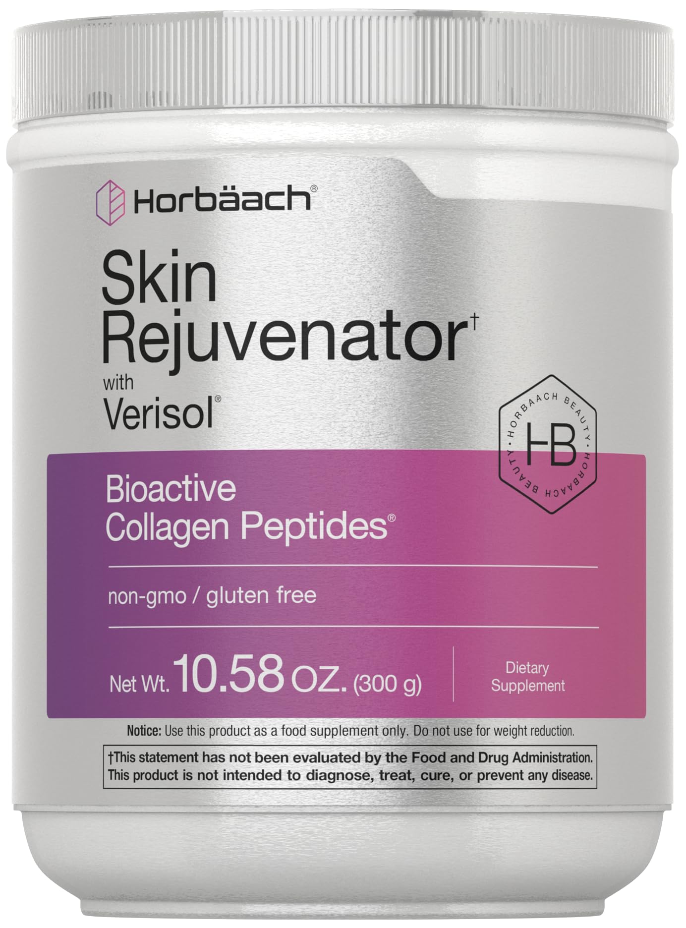 Horbäach Skin Rejuvenator with Verisol 10.58 oz | Bioactive Collagen Peptide Powder | Types I and III | Non GMO, Gluten Free Supplement HorbäachAu supplements