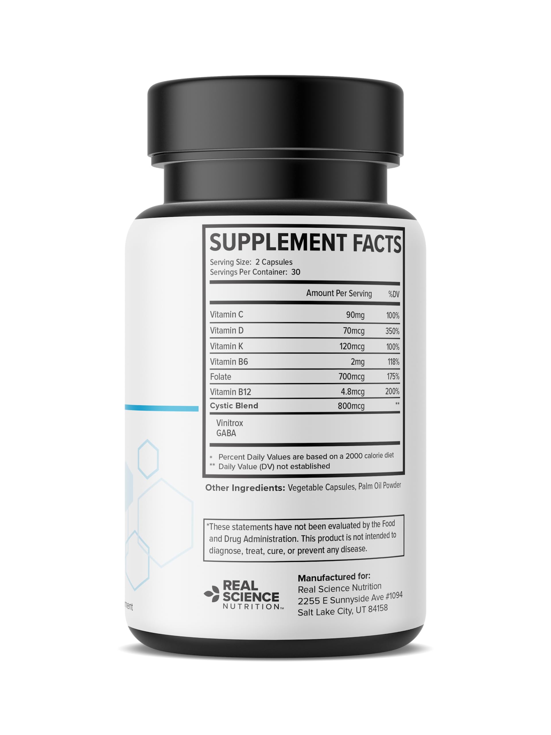 Real Science Cystic Miracle - Lung Support Supplement for Breathing Support and Mucus Clearance – with Vinitrox & GABA to Help Clear Lungs and Aid Respiratory Health, Made in USA, 60 Caps Real Science NutritionAu supplements