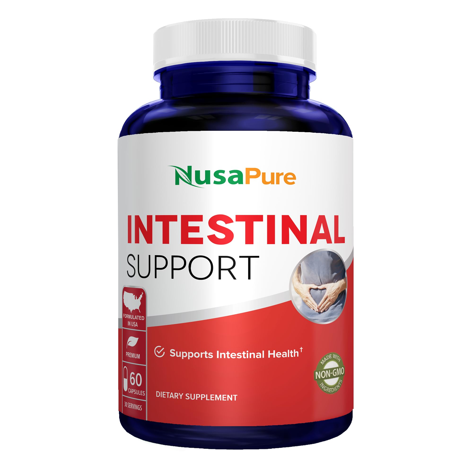 NusaPure Intestinal Support for Humans (Non-GMO), Wormwood, Garlic, Black Walnut Hull, 60 Capsules NusaPureAu supplements