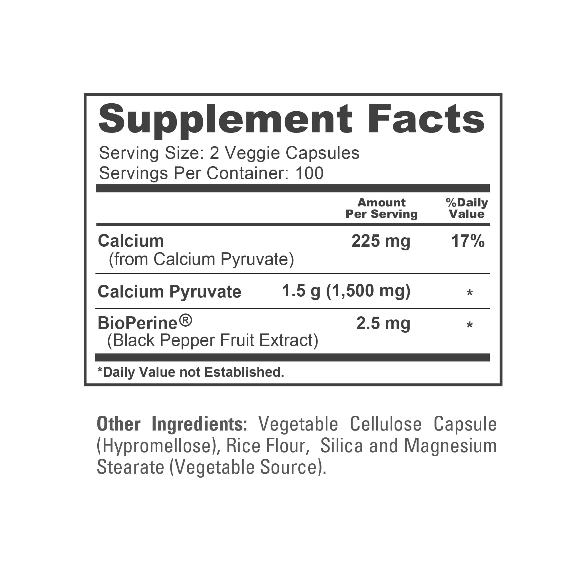 NusaPure Calcium Pyruvate - Suitable for Vegetarian/Vegan, Non - GMO - 1500 mg - 200 Capsules NusaPureAu supplements