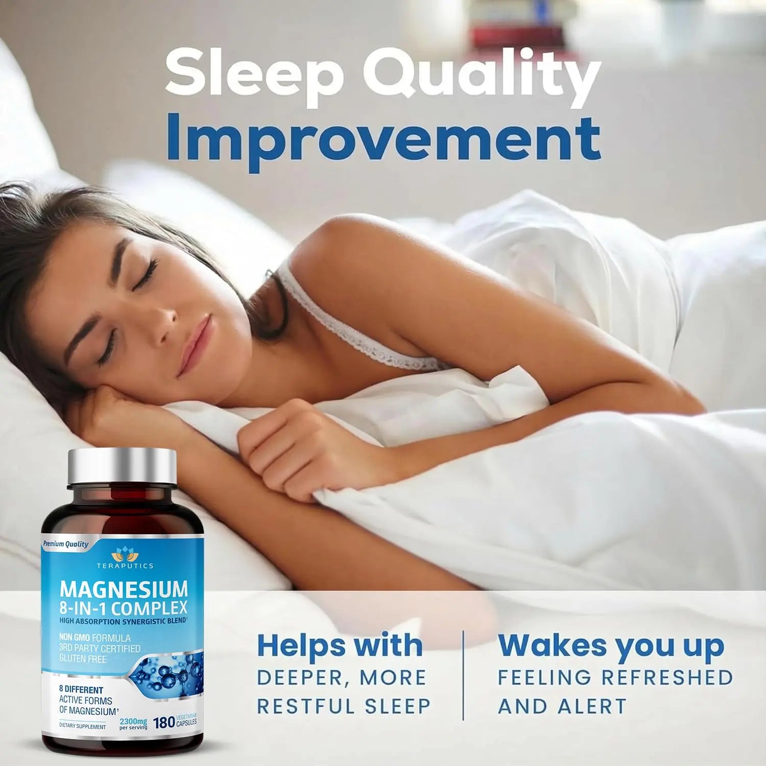 8 in 1 Magnesium Complex for Women & Men 426mg | 180 Vegan Capsules | MAG-8 Blend: Citrate, Bisglycinate, Malate, & More | Non-GMO Magnesio Complex Supplement | Provides 100% Daily Recommended Value Teraputicsnz supplements