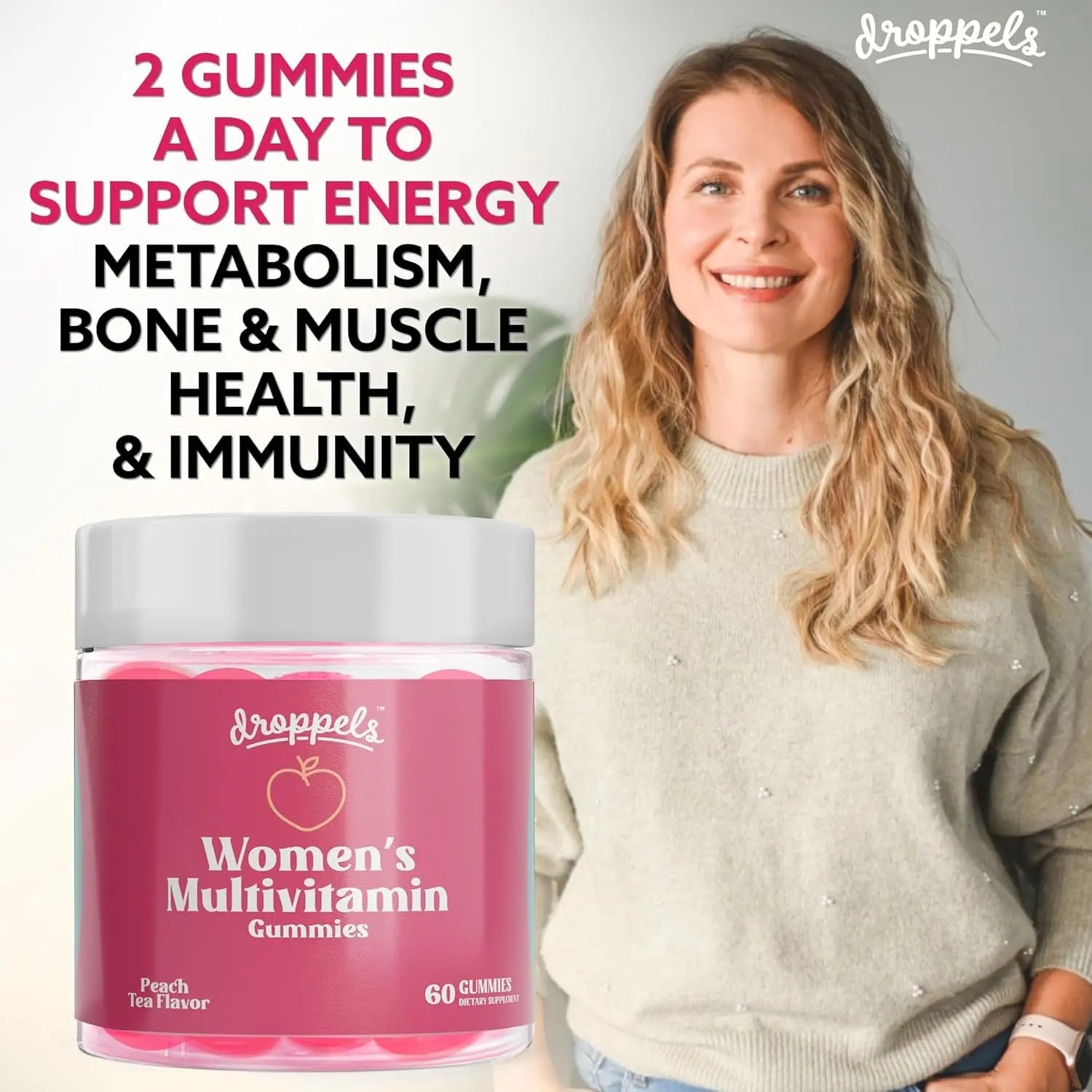 Droppels His & Hers Bundle: Men's & Women's Multivitamin Gummies | Vegan, Non-GMO, Pectin-Based | BlackBerry & Peach Tea Flavors DroppelsAu supplements