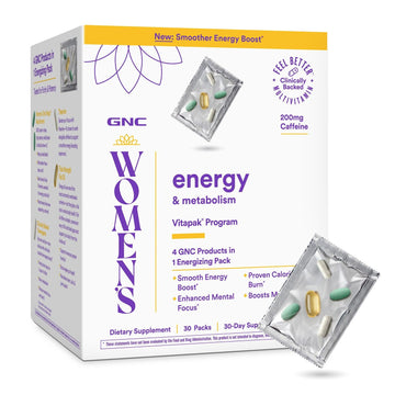 GNC Women's Energy and Metabolism Vitapak Program - Multivitamin Pack for Women - Female Energy Complex with a Clinically-Backed Thermogenic & L-Theanine - High-Potency - 1 Month Supply GNCAu supplements
