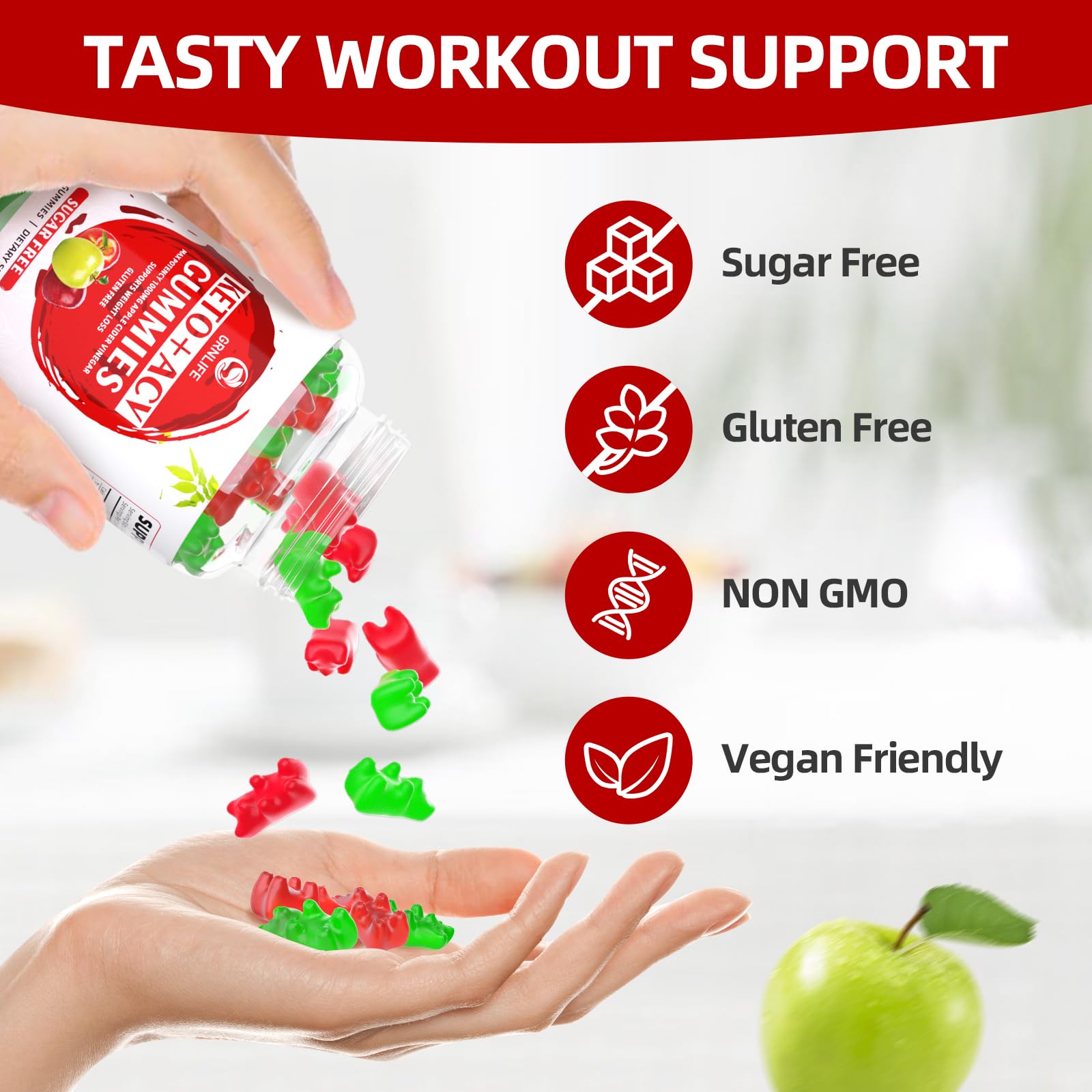 Keto ACV Gummies Advanced Weight Loss, 1000MG Apple Cider Vinegar Gummies Supple GrnLifeUS supplements