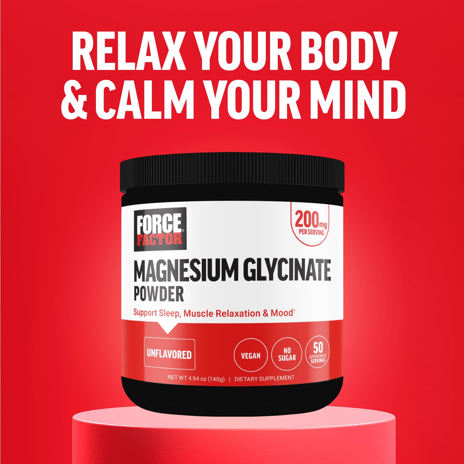Force Factor Magnesium Glycinate 200mg, Magnesium Supplement for Women and Men to Support Sleep, Muscle Relaxation, and Mood, High Absorption, Vegan, 50 Servings Force FactorAu supplements