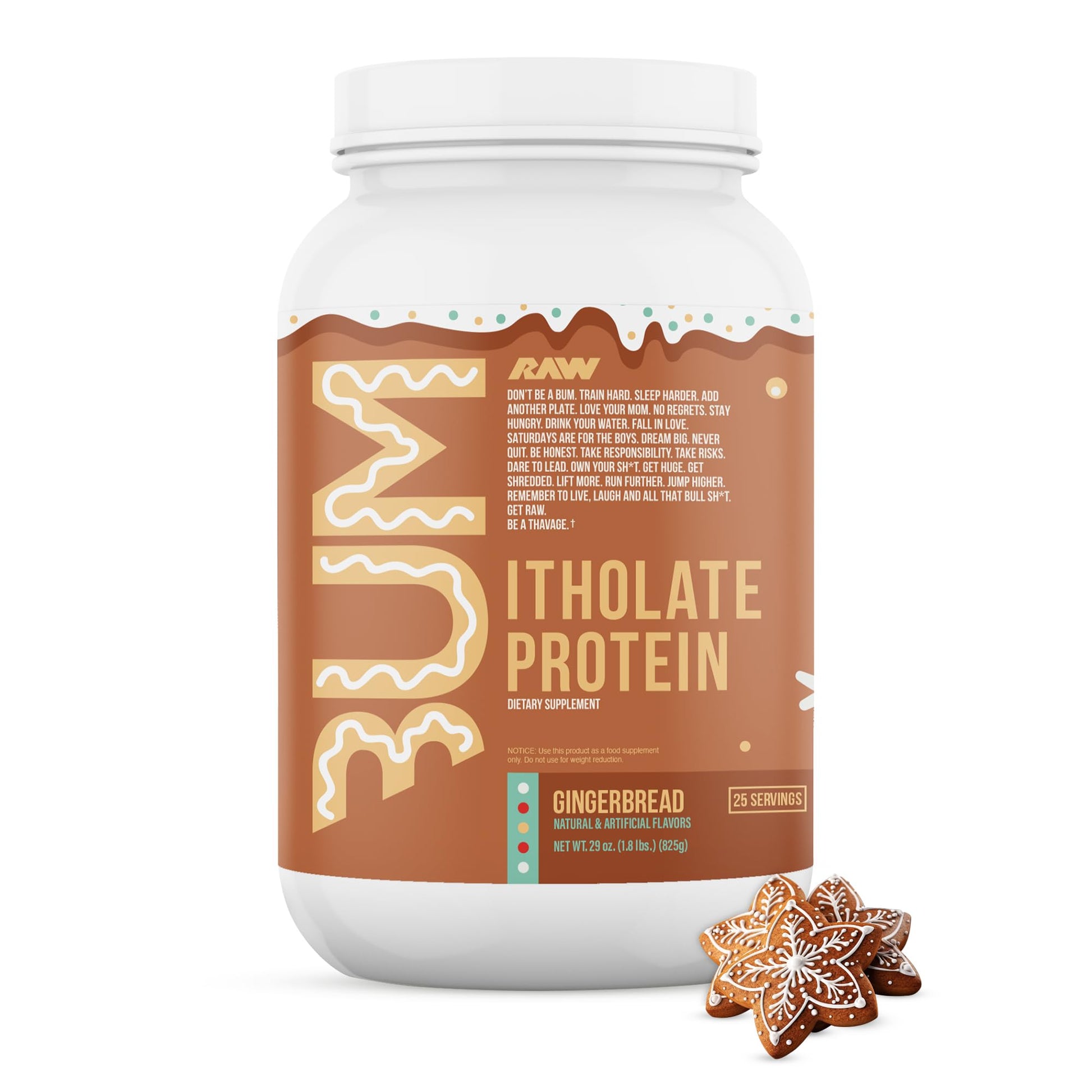 RAW Whey Isolate Protein Powder, Gingerbread (CBUM Itholate Protein) - 100% Grass RAWUS supplements